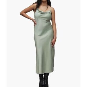 All Saints Hadley Slip Dress in Sage Green